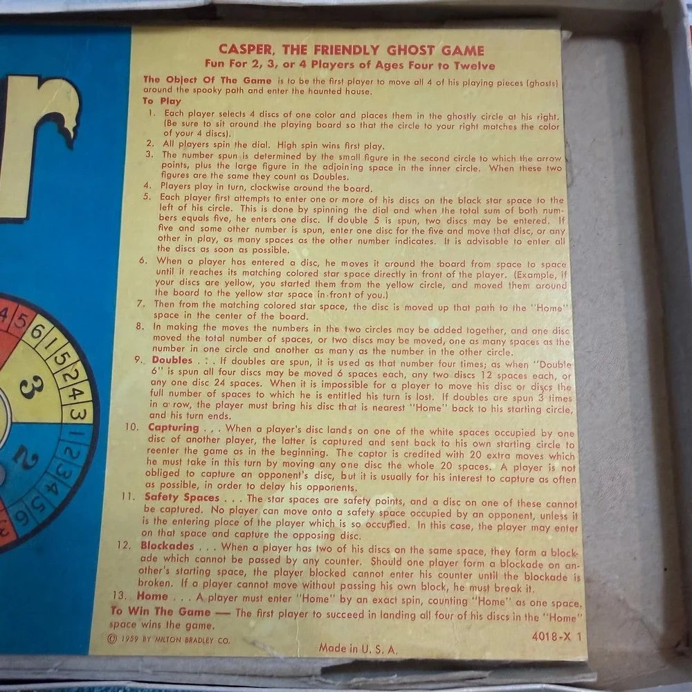 Vintage Casper the friendly‎ those game *board only*